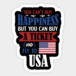 You Can't Buy Happiness - Ticket To USA Gift Sticker